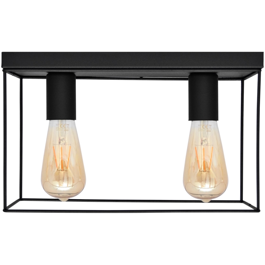 Plafón FINN 2xE27/15W/230V negro