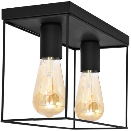 Plafón FINN 2xE27/15W/230V negro