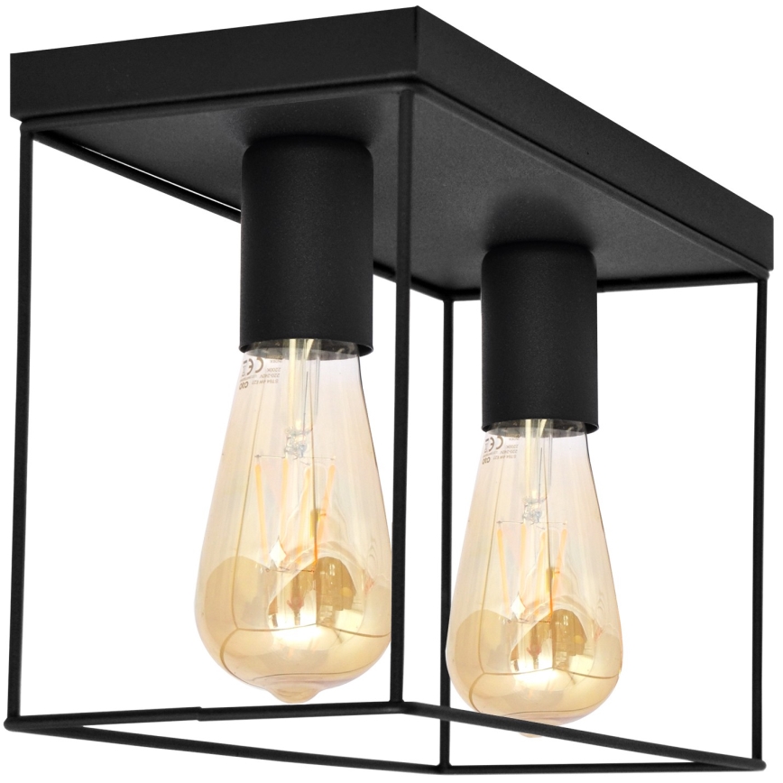 Plafón FINN 2xE27/15W/230V negro