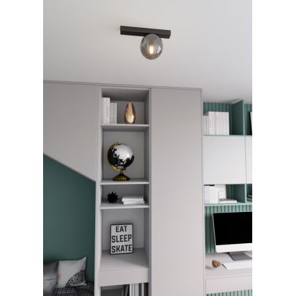 Plafón FIT 1xE14/10W/230V negro/gris