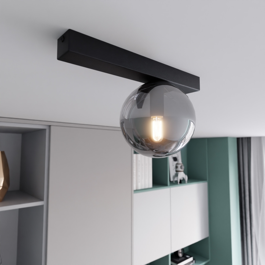 Plafón FIT 1xE14/10W/230V negro/gris