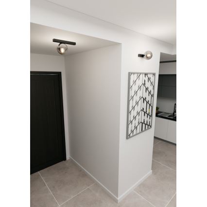 Plafón FIT 1xE14/10W/230V negro/gris
