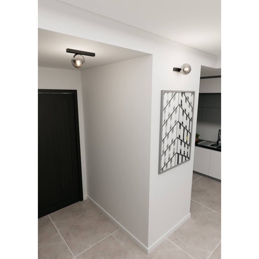 Plafón FIT 1xE14/10W/230V negro/gris
