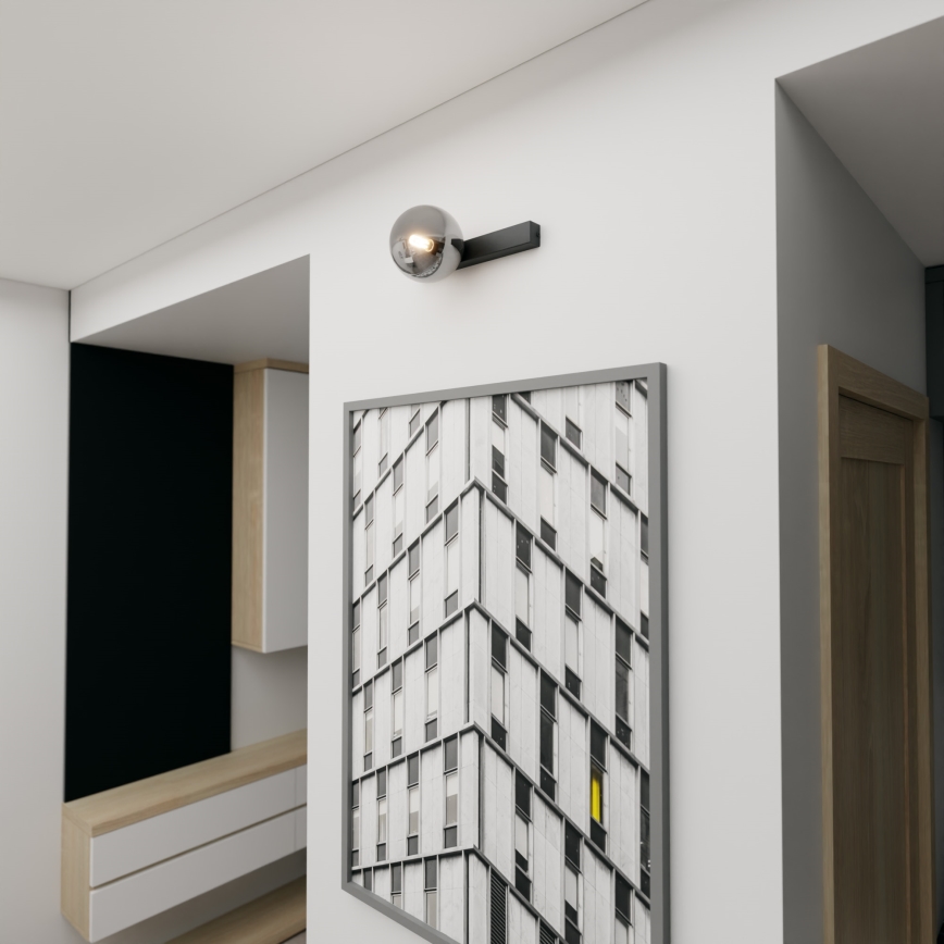 Plafón FIT 1xE14/10W/230V negro/gris