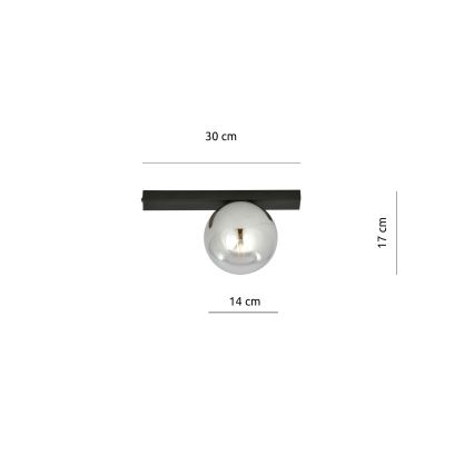 Plafón FIT 1xE14/10W/230V negro/gris