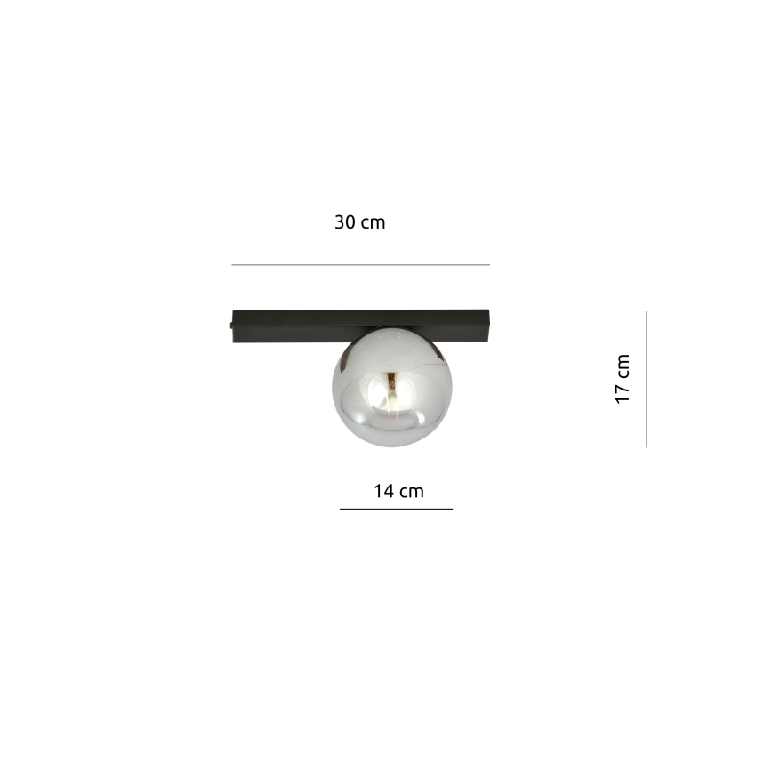 Plafón FIT 1xE14/10W/230V negro/gris