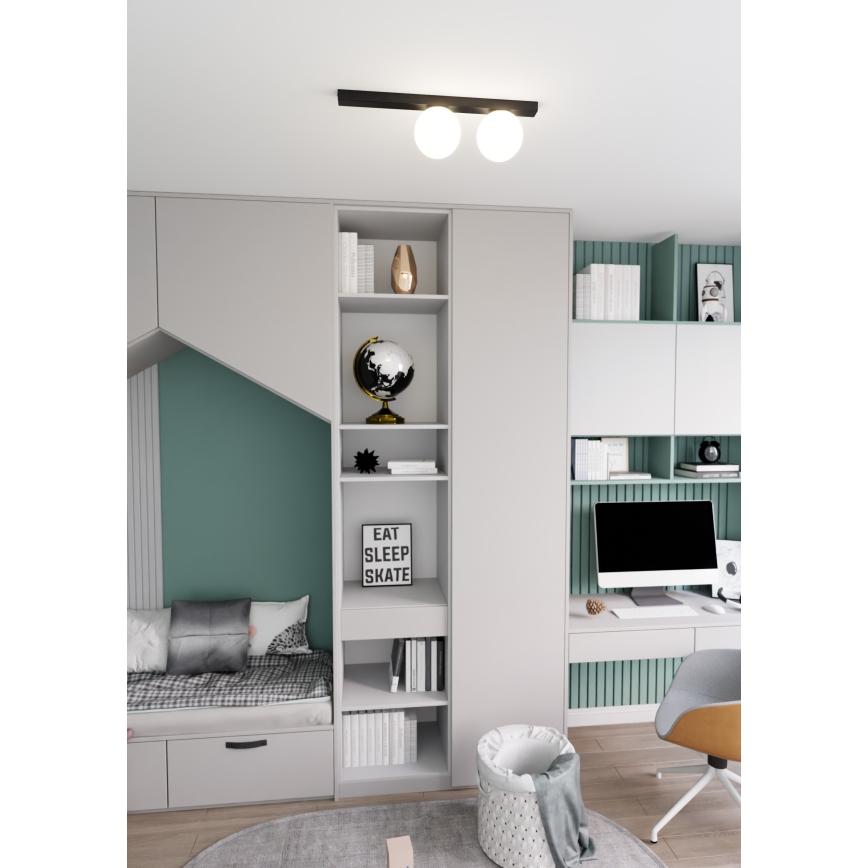 Plafón FIT 2xE14/10W/230V negro/blanco