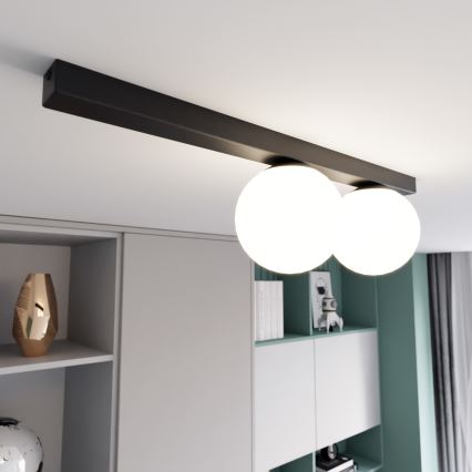 Plafón FIT 2xE14/10W/230V negro/blanco