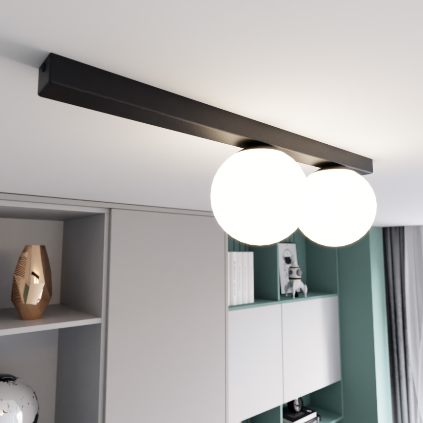 Plafón FIT 2xE14/10W/230V negro/blanco