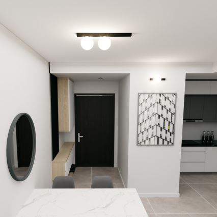 Plafón FIT 2xE14/10W/230V negro/blanco