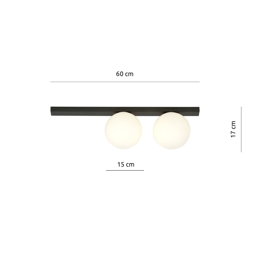 Plafón FIT 2xE14/10W/230V negro/blanco