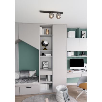 Plafón FIT 2xE14/10W/230V negro/gris