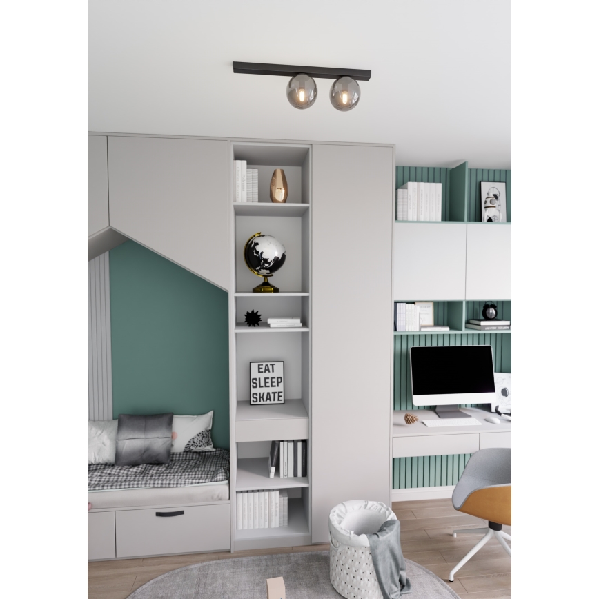 Plafón FIT 2xE14/10W/230V negro/gris