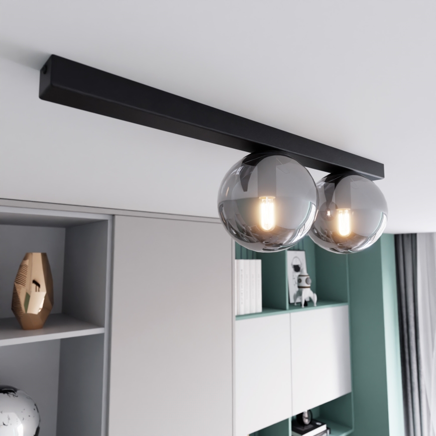 Plafón FIT 2xE14/10W/230V negro/gris