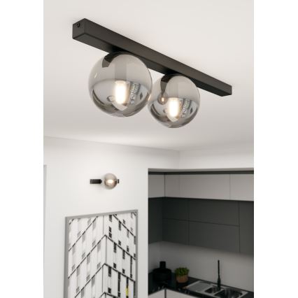 Plafón FIT 2xE14/10W/230V negro/gris