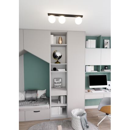 Plafón FIT 3xE14/10W/230V negro/blanco