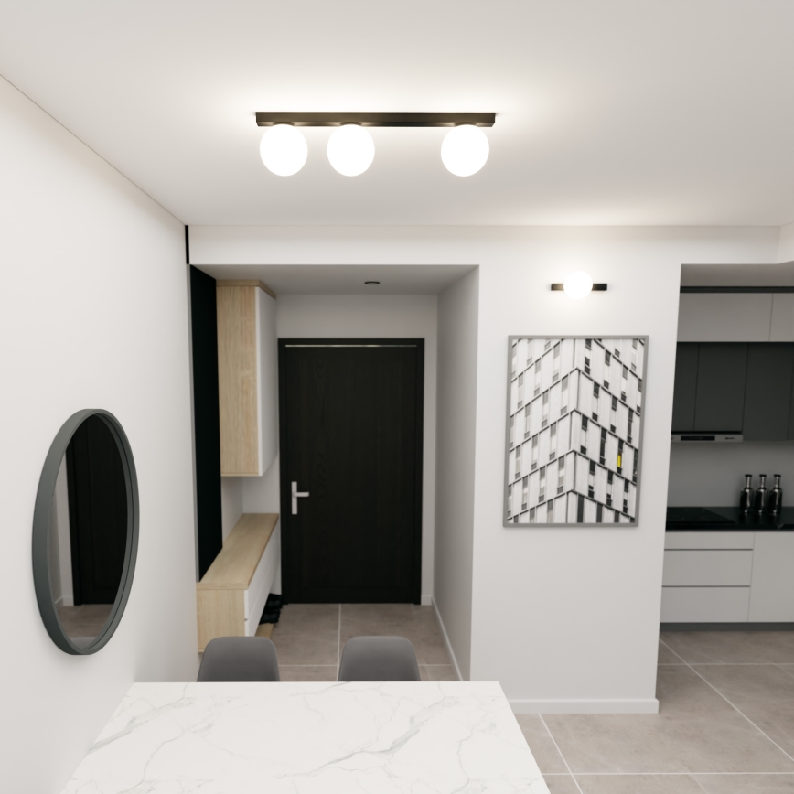 Plafón FIT 3xE14/10W/230V negro/blanco
