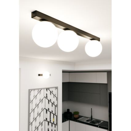 Plafón FIT 3xE14/10W/230V negro/blanco