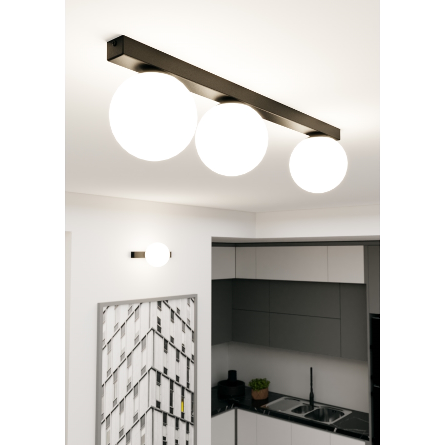 Plafón FIT 3xE14/10W/230V negro/blanco