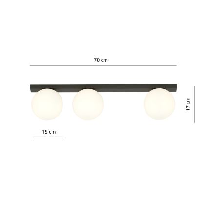 Plafón FIT 3xE14/10W/230V negro/blanco