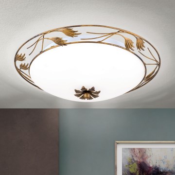 Plafón FLEUR 3xE27/60W/230V diá. 50 cm bronce