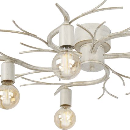 Plafón GARNISH 5xE27/15W/230V blanco/pátina