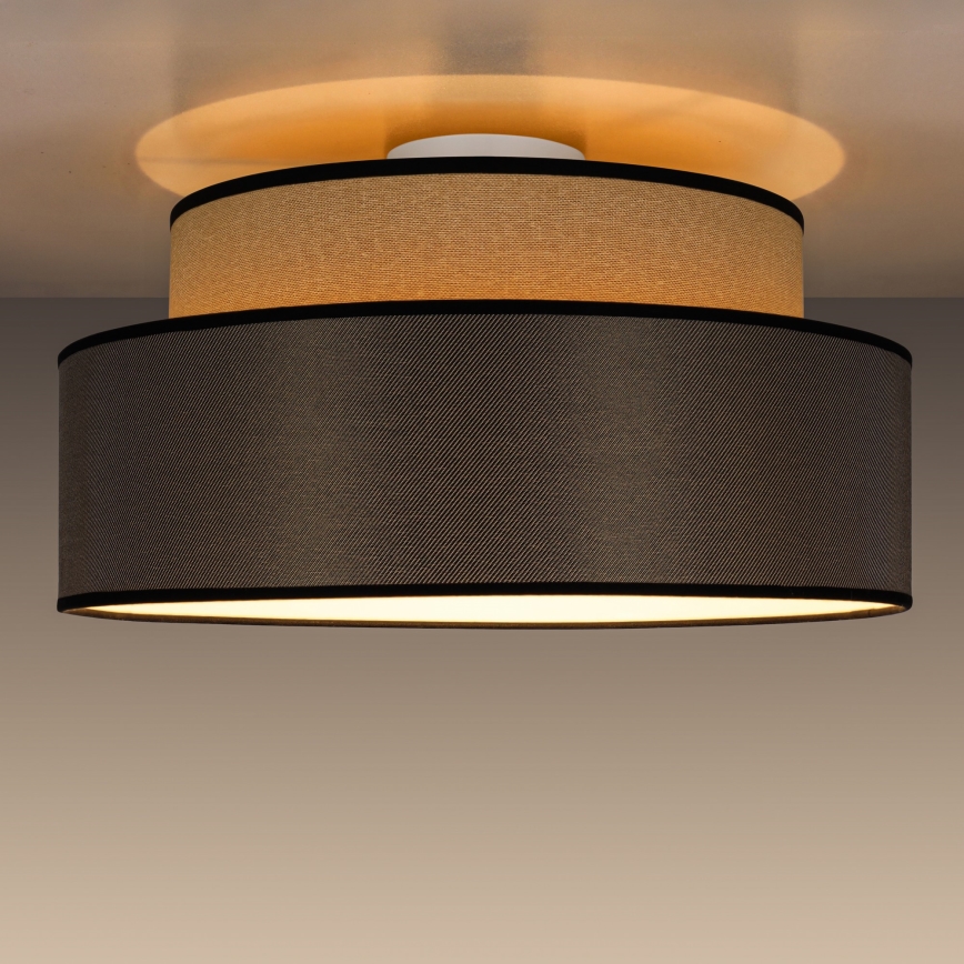 Plafón GRACE 1xE27/60W/230V beige/marrón