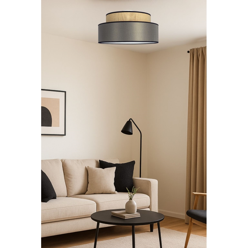 Plafón GRACE 1xE27/60W/230V beige/marrón