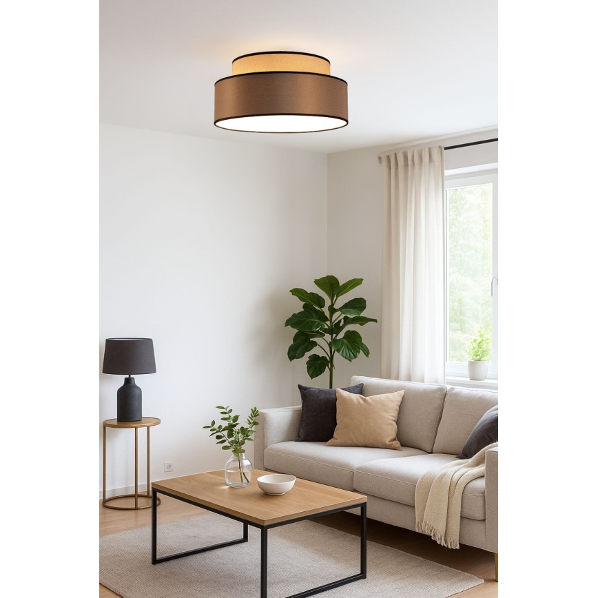 Plafón GRACE 1xE27/60W/230V beige/marrón