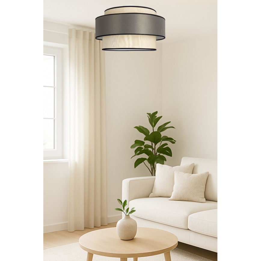 Plafón GRACE 1xE27/60W/230V color crema/gris