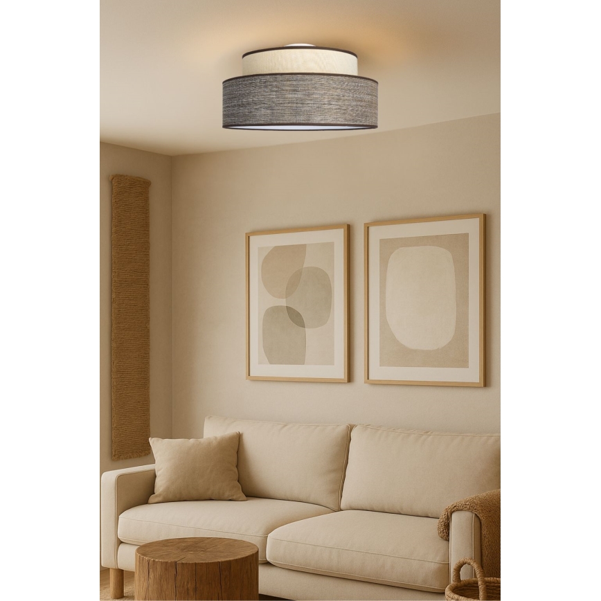 Plafón GRACE 1xE27/60W/230V color crema/marrón