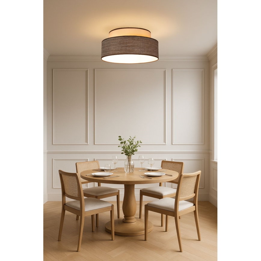Plafón GRACE 1xE27/60W/230V color crema/marrón