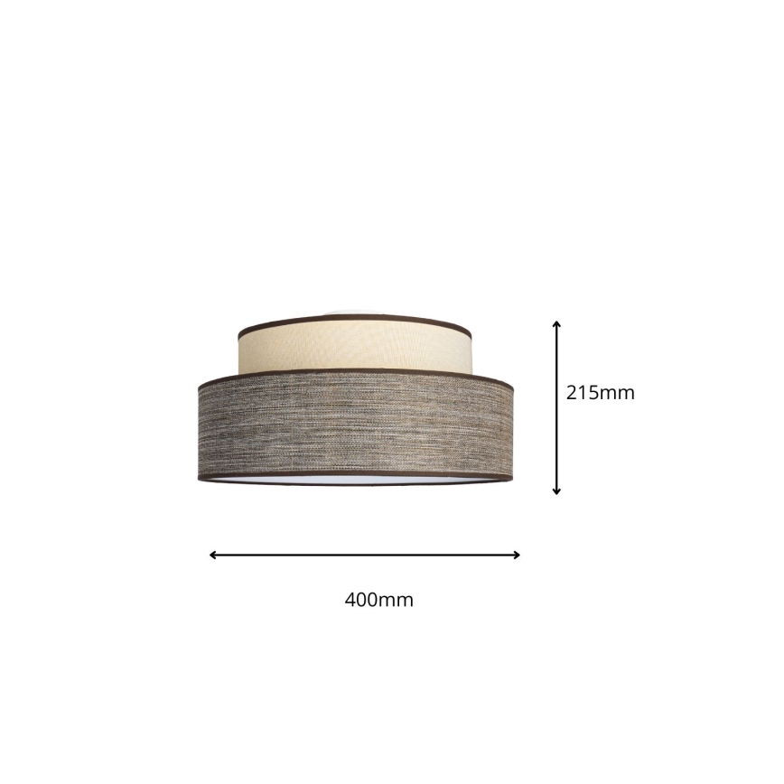 Plafón GRACE 1xE27/60W/230V color crema/marrón