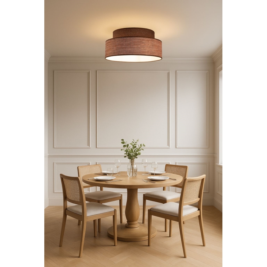 Plafón GRACE 1xE27/60W/230V marrón/beige