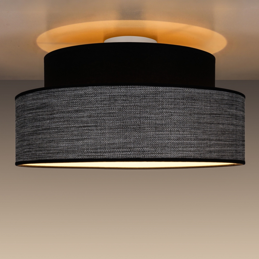 Plafón GRACE 1xE27/60W/230V negro/gris