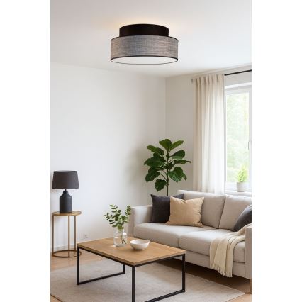 Plafón GRACE 1xE27/60W/230V negro/gris