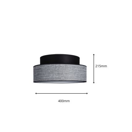 Plafón GRACE 1xE27/60W/230V negro/gris