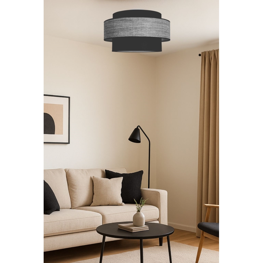 Plafón GRACE 1xE27/60W/230V negro/gris