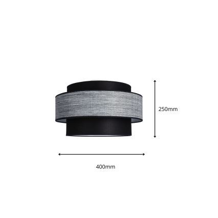 Plafón GRACE 1xE27/60W/230V negro/gris
