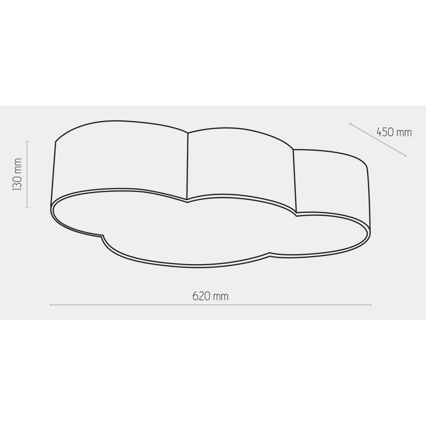 Plafón infantil CLOUD 4xE27/15W/230V blanco