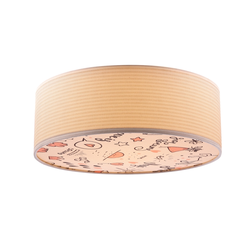 Plafón infantil KIDDY 2xE27/40W/230V beige/rosa