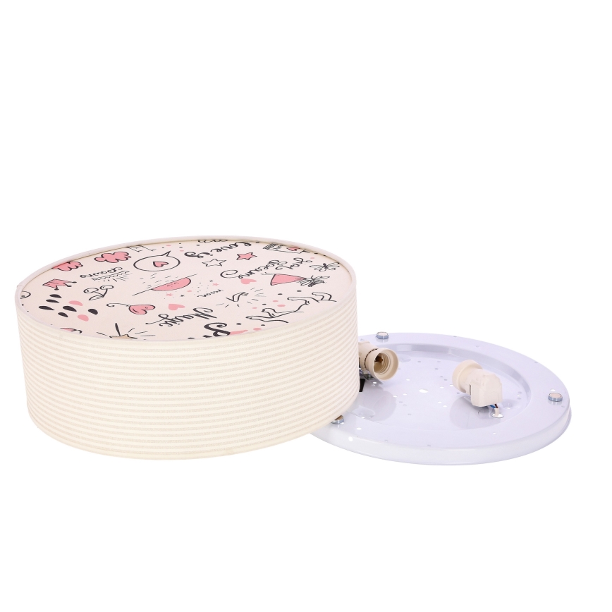 Plafón infantil KIDDY 2xE27/40W/230V beige/rosa