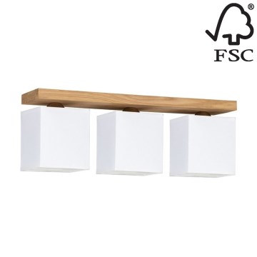 Plafón INGER 3xE27/25W/230V roble - certificado FSC