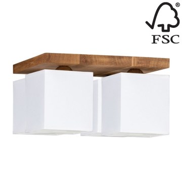 Plafón INGER 4xE27/25W/230V roble - Certificado FSC