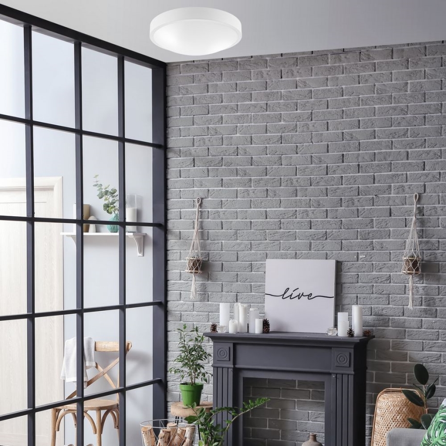 Plafón JONAS 2xE27/60W/230V diá. 36 cm blanco