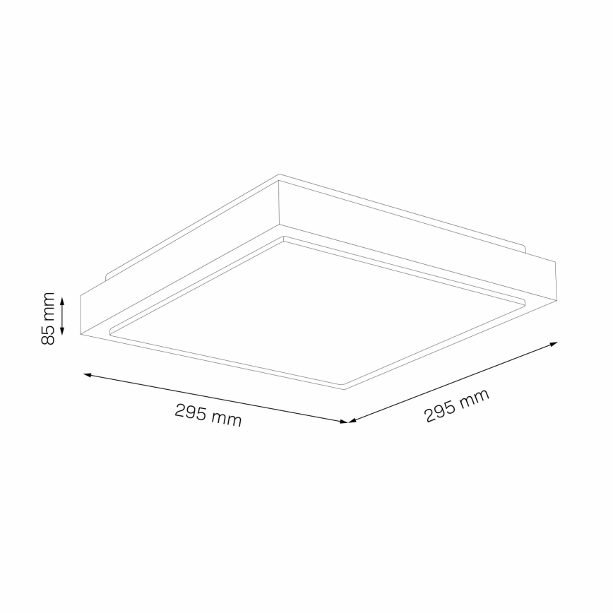 Plafón KAZIMIERZ 2xE27/20W/230V 29,5x29,5 cm plata