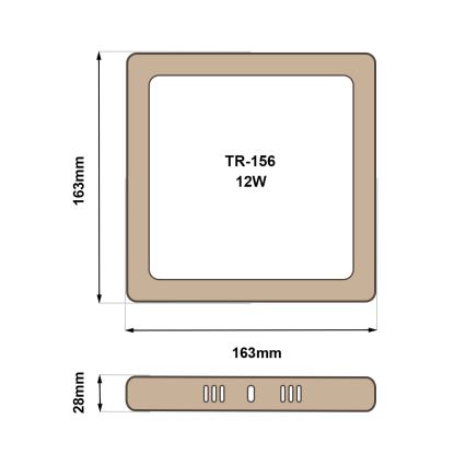 Plafón LED BLOCK LED/12W/230V 4200K 16,3x16,3 cm marrón