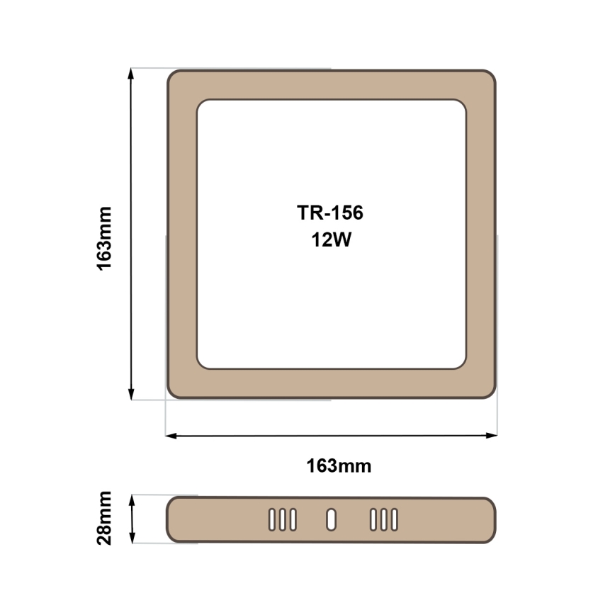 Plafón LED BLOCK LED/12W/230V 4200K 16,3x16,3 cm marrón