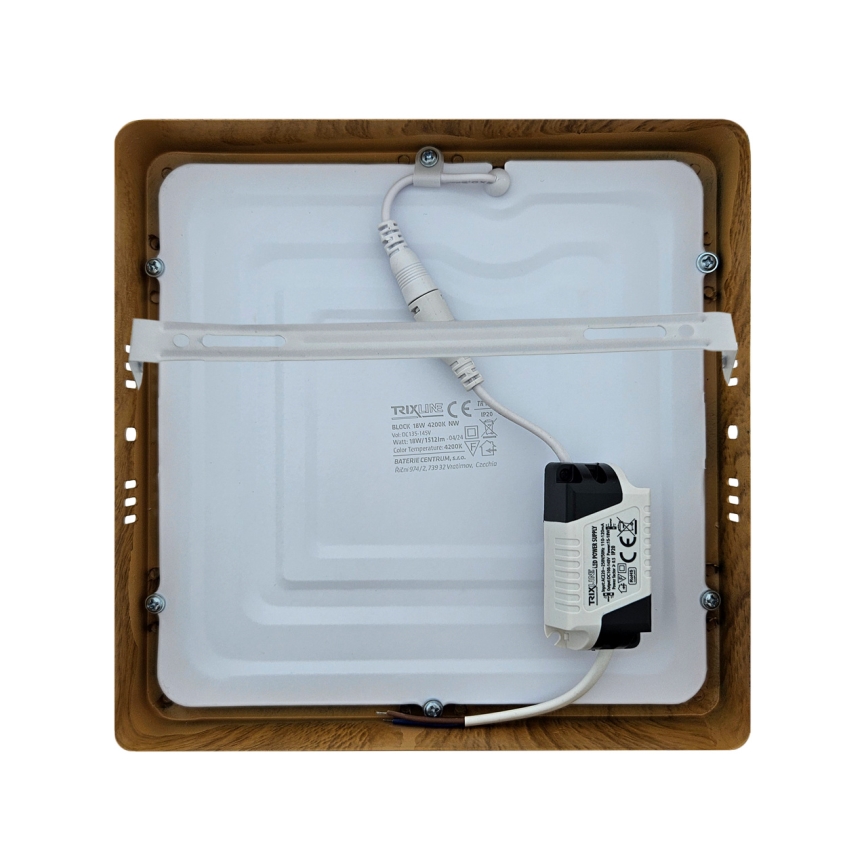 Plafón LED BLOCK LED/18W/230V 4200K 22x22 cm marrón