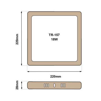 Plafón LED BLOCK LED/18W/230V 4200K 22x22 cm marrón